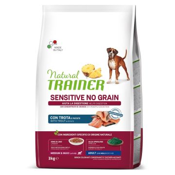 Trainer Cane Natural Sensitive No Grain Adulto Medium&Maxi Trota 3 Kg