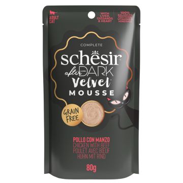 Schesir Gatto After Dark Velvet Mousse Adulto Pollo & Manzo Busta 80 Gr