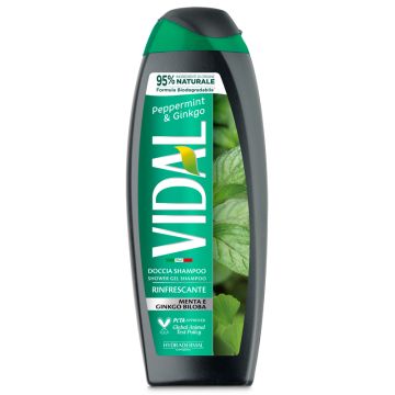 VIDAL - Peppermint & Ginkgo - Docciaschiuma rinfrescante Menta e gingko Bilboa 250 ml