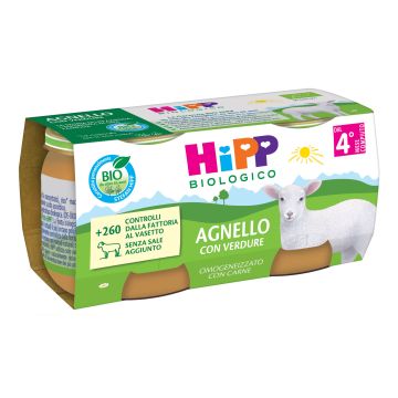 Hipp bio omogeneizzato agnello con verdure 2 pezzi da 80 g