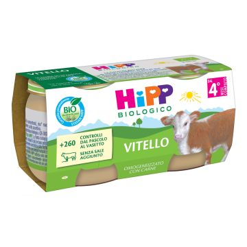 Hipp bio omogeneizzato vitello 2 pezzi da 80 g