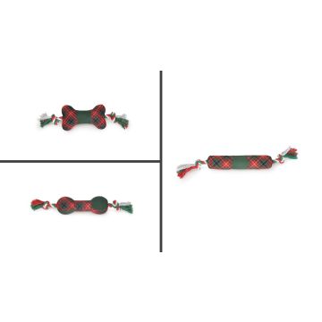 Camon Xmas Cane Gioco In Peluche Con Corda 17/33 Cm (Fantasie E Forme Assoritite)