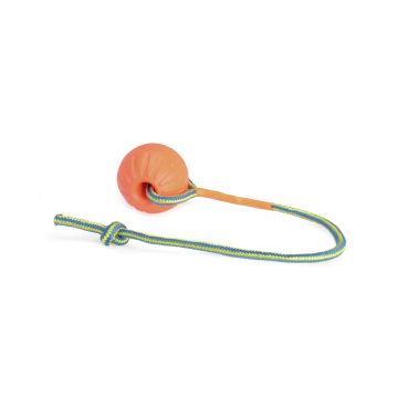 Camon Cane Gioco Palla Eva Con Corda 9 Cm Arancione