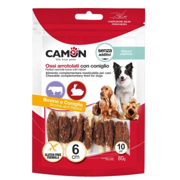 Camon Cane Snack Ossi Arrotolati Mini Con Coniglio Cf. (10X6) Cm 80 Gr