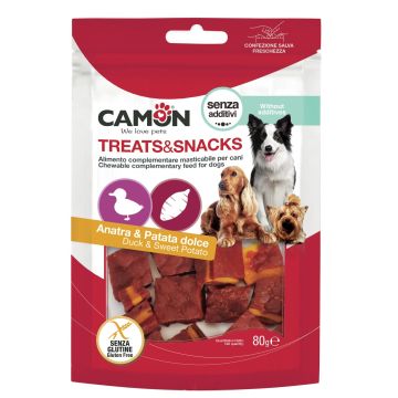 Camon Cane Snack Quadrotti All'Anatra & Patata Dolce 80 Gr