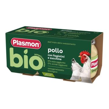 Plasmon bio omogeneizzato pollo con fagiolini e zucchine 2 pezzi