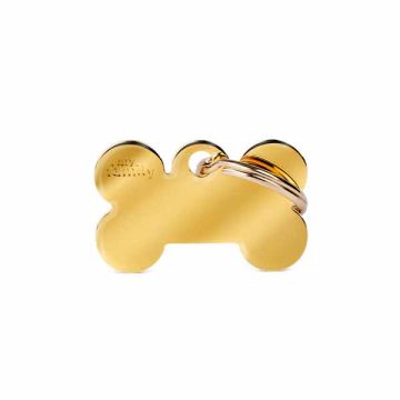 My Family Medaglietta  Small Bone Golden Brass