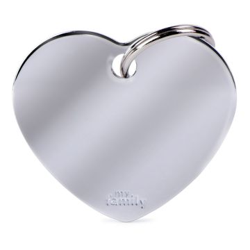 My Family Medaglietta  Big Heart Chromed Brass