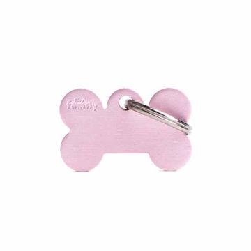 My Family Medaglietta  Small Bone Aluminum Pink