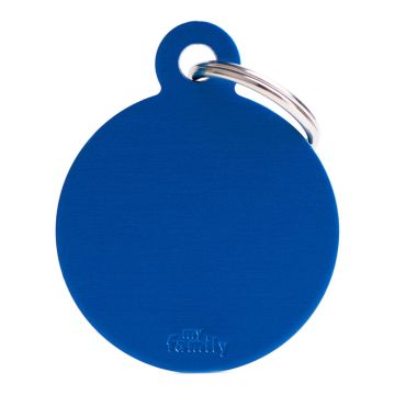 My Family Medaglietta Big Round Aluminum Blue
