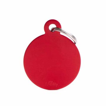 My Family Medaglietta Big Round Aluminum Red