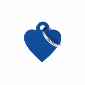 My Family Medaglietta  Small Heart Aluminum Blue