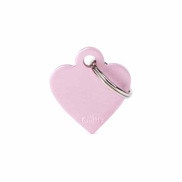 My Family Medaglietta  Small Heart Aluminum Pink