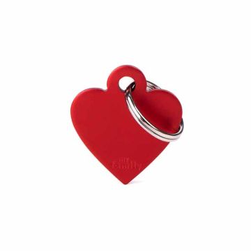 My Family Medaglietta  Small Heart Aluminum Red