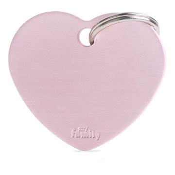 My Family Medaglietta Big Heart Aluminum Pink