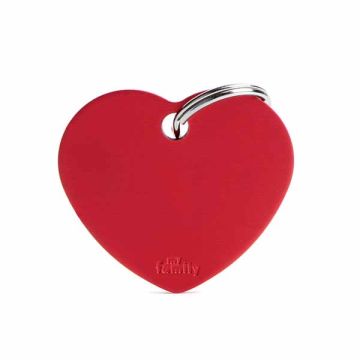 My Family Medaglietta Big Heart Aluminum Red