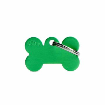 My Family Medaglietta  Small Bone Aluminum Green