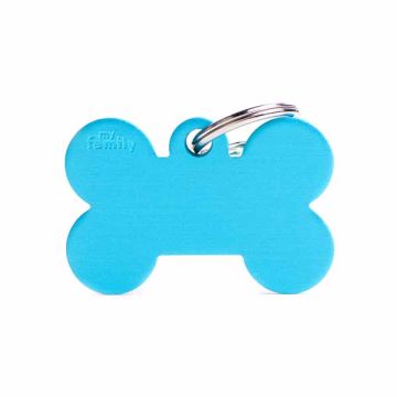 My Family Medaglietta Big Bone Aluminum Light Blue