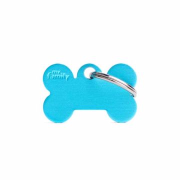 My Family Medaglietta  Small Bone Aluminum Light Blue