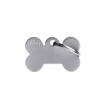 My Family Medaglietta Small Bone Aluminum Grey