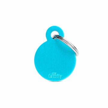 My Family Medaglietta Small Round Aluminum Light Blue