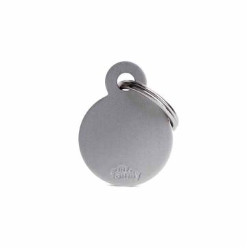 My Family Medaglietta Small Round Aluminum Grey