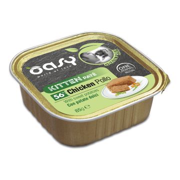 Oasy Gatto Grain Free Pate' Kitten Pollo & Patate Dolci 85 Gr