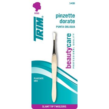 5-40 bi pinzette dorate punta obliqua