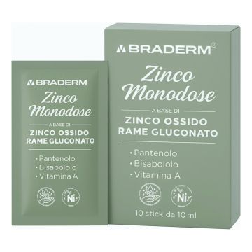 Zinco monodose 10 stick da 10 ml braderm
