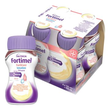 Fortimel forticare sensation 2,4 kcal/ml pesca/mango rinfrescante 4 pezzi da 125 ml