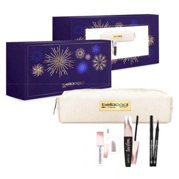 Bellaoggi make a wish pochette cinema lights eyeshadow 2 + midnight eyeliner + twirl lashes mascara + pochette