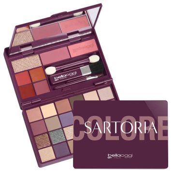 Bellaoggi sartoria colore s 24 ombretti + 4 lip gloss + 2 blush + 1 highlighter