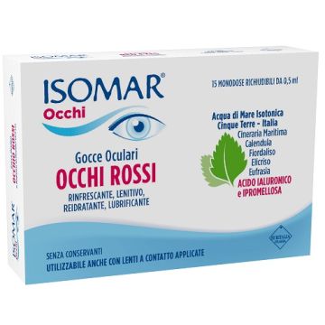 Isomar occhi rossi gocce oculari acido ialuronico 0,20% 15 flaconcini