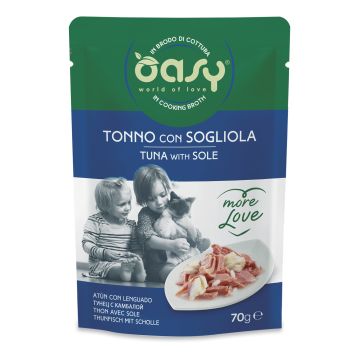 Oasy Gatto More Love In Busta Adulto Tonno & Sogliola 70 Gr