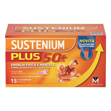 Sustenium Plus 50+ Integratore Energia Fisica e Mentale 15 Flaconcini 20 ml