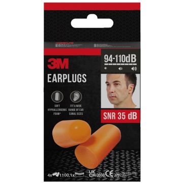 3m inserti auricolari 1100 con custodia 4 paia