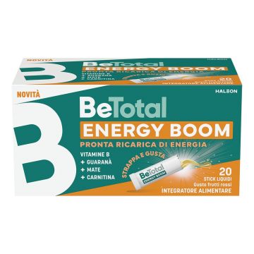 Betotal Energy Boom 20 Stick Liquid Gusto Frutti Rossi Pronta Ricarica di Energia