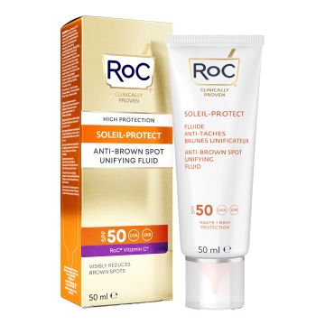 Roc fluido solare viso spf50 antimacchie colorato 50 ml