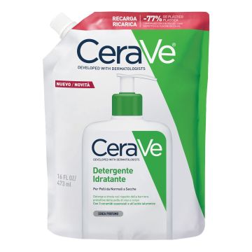 CeraVe Detergente Idratante Viso Pelle da Normale a Secca Ricarica Ecologica 473 ml
