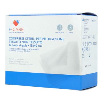 F care garza compressa in tnt 18x40cm 12 pezzi