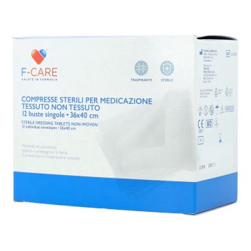 F care garza compressa in tnt 36x40cm 12 pezzi