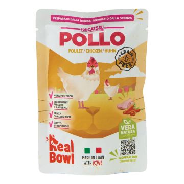 Real bowl busta singola pollo senza cereali 80 g Real bowl busta singola pollo senza cereali 80 g