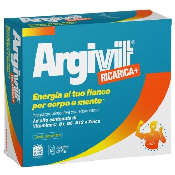 Argivit ricarica+ 14 bustine da 6 g gusto agrumato con edulcorante senza glutine senza lattosio