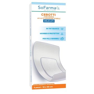 Cerotto delicato 10x20 cm sofarma 3 pezzi