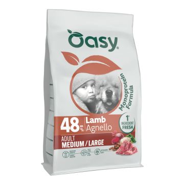 Oasy dry dog monoprotein adult medium large agnello 10 kg