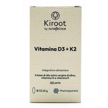 Kiroot by nutribiotica vitamina d3+k2 120 perle senza glutine senza lattosio