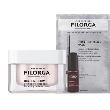 Filorga xmas 2026 coffret glow oxygen glow daily peel + oxygen glow cream + ncef revitalize mask