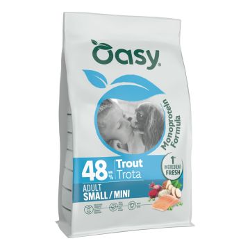 Oasy dry dog monoprotein adult small/mini trota 800 g