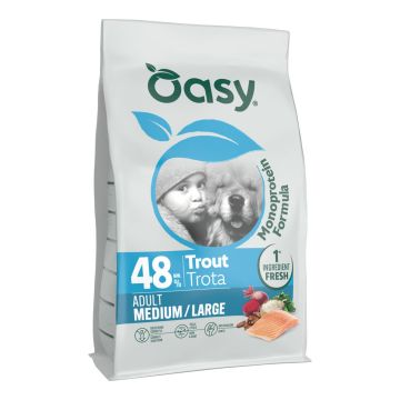 Oasy dry dog monoprotein adult medium/large trota 10 kg