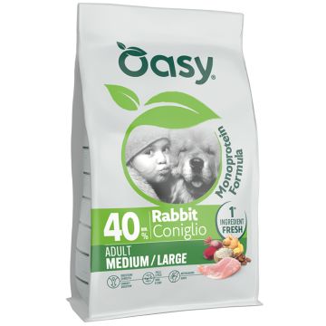 Oasy dry dog monoprotein adult medium/large coniglio 10 kg